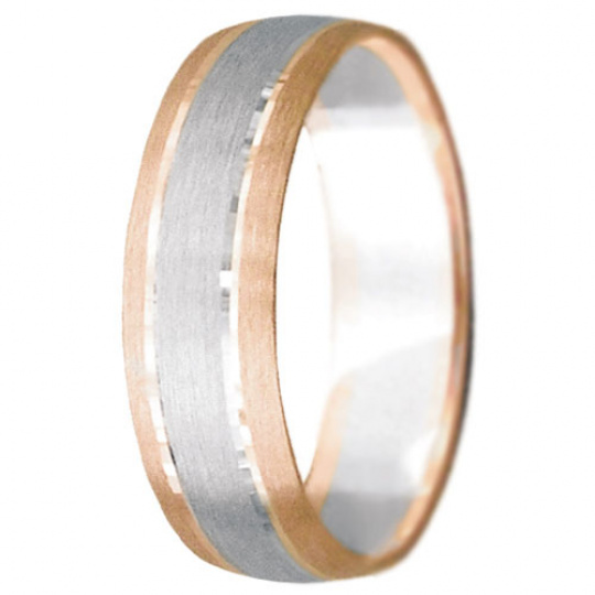 Snubní prsteny kolekce VIOLA_5, materiál červené, bílé zlato 585/1000, váha: u velikosti 54mm - 3.60 Snubní prsteny kolekce VIOLA_5, materiál červené, bílé zlato 585/1000, váha: u velikosti 54mm - 3.60