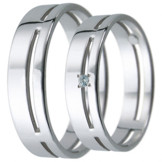 Snubní prsteny kolekce D14, materiál bílé zlato 585/1000, zirkon , váha: u velikosti 54mm - 3.50g Snubní prsteny kolekce D14, materiál bílé zlato 585/1000, zirkon , váha: u velikosti 54mm - 3.50g