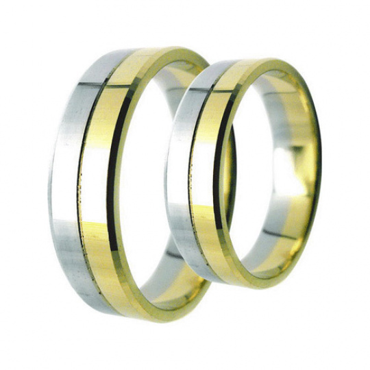 Snubní prsteny Lucie Gold Charlotte S-116, materiál bílé, žluté zlato 585/1000, váha: průměrná 8.50g