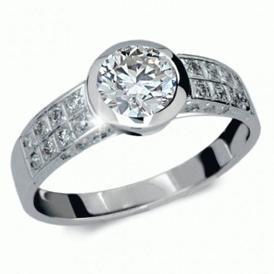 Briliantový prsten Danfil DF1889, materiál bílé zlato 585/1000, 1x briliant SI1/G = 1.300 ct, váha: