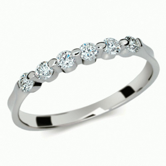 Briliantový prsten Danfil DF1951, materiál bílé zlato 585/1000, 6x briliant SI1/G = 0.300 ct, váha: