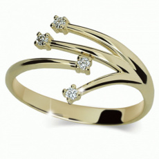 Briliantový prsten Danfil DF2063Z, materiál žluté zlato 585/1000, 4x briliant SI1/G = 0.070 ct, váha Briliantový prsten Danfil DF2063Z, materiál žluté zlato 585/1000, 4x briliant SI1/G = 0.070 ct, váha