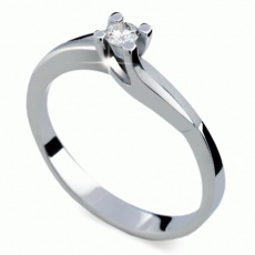 Briliantový prsten Danfil DF1854, materiál bílé zlato 585/1000, 1x briliant SI1/G = 0.092 ct, váha: