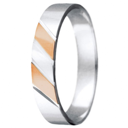 Snubní prsteny kolekce VIOLA_10, materiál červené, bílé zlato 585/1000, váha: u velikosti 54mm - 3.0 Snubní prsteny kolekce VIOLA_10, materiál červené, bílé zlato 585/1000, váha: u velikosti 54mm - 3.0