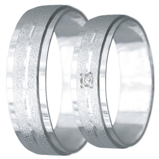 Snubní prsteny kolekce VIOLA_25, materiál bílé zlato 585/1000, zirkon , váha: u velikosti 54mm - 3.9