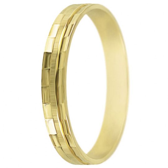 Snubní prsteny kolekce SP3-E, materiál žluté zlato 585/1000 , váha: u velikosti 54mm - 2.40g