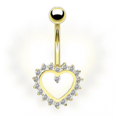 Zlatý piercing ZPP042, materiál 14-ti karátové žluté zlato, zirkon, váha: 1.29g Zlatý piercing ZPP042, materiál 14-ti karátové žluté zlato, zirkon, váha: 1.29g