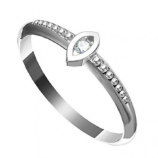 Zásnubní prsten s briliantem Leonka  007, materiál bílé zlato 585/1000, briliant SI1/G - 2.0 mm, váh