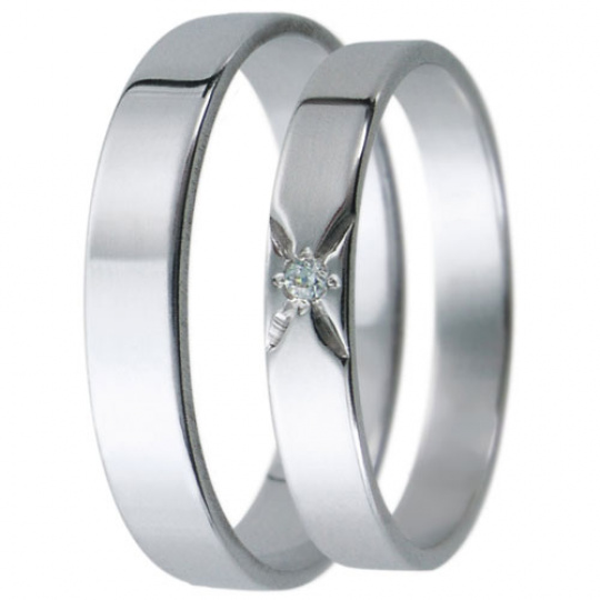 Snubní prsteny kolekce D25, materiál bílé zlato 585/1000, zirkon , váha: u velikosti 54mm - 2.40g Snubní prsteny kolekce D25, materiál bílé zlato 585/1000, zirkon , váha: u velikosti 54mm - 2.40g