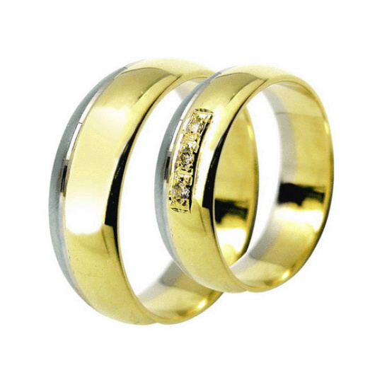 Snubní prsteny Lucie Gold Charlotte S-180, materiál bílé, žluté zlato 585/1000, zirkon, váha: průměr