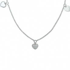 Stříbrný náhrdelník Cacharel CSC208Z60, materiál stříbro 925/1000, pvd úprava, zirkon, váha: 7.60g