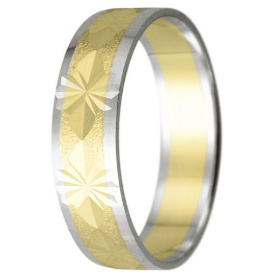 Snubní prsteny kolekce HARMONY23, materiál bílé, žluté zlato 585/1000, váha: u velikosti 54mm - 3.30