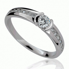 Briliantový prsten Danfil DF2106, materiál bílé zlato 585/1000, 15x briliant SI1/G = 0.291 ct, váha:
