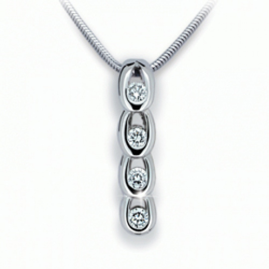 Briliantový přívěsek Danfil DF1683, materiál bílé zlato 585/1000, 4x briliant SI1/G = 0.130 ct, váh Briliantový přívěsek Danfil DF1683, materiál bílé zlato 585/1000, 4x briliant SI1/G = 0.130 ct, váh