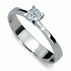 Briliantový prsten Danfil DF1895, materiál bílé zlato 585/1000, 1x briliant SI1/G = 0.345 ct, váha: