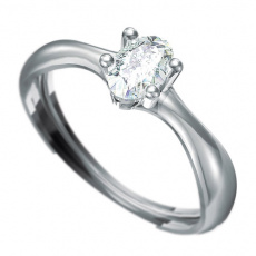 Zásnubní prsten  s briliantem Dianka 808, materiál bílé zlato 585/1000, briliant SI1/G 6x4mm, váha: