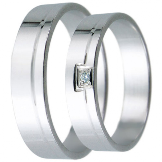Snubní prsteny kolekce D12, materiál bílé zlato 585/1000, zirkon , váha: u velikosti 54mm - 3.20g