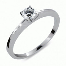 Briliantový prsten Danfil DF1232, materiál bílé zlato 585/1000, 1x briliant SI1/G = 0.256 ct, váha: