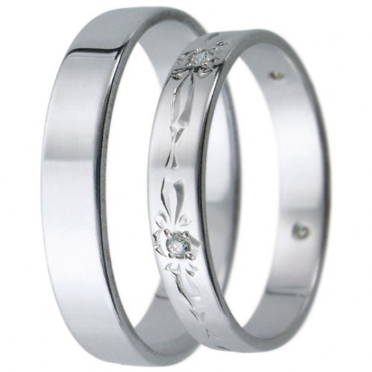 Snubní prsteny kolekce D21, materiál bílé zlato 585/1000, zirkon , váha: u velikosti 54mm - 3.00g Snubní prsteny kolekce D21, materiál bílé zlato 585/1000, zirkon , váha: u velikosti 54mm - 3.00g