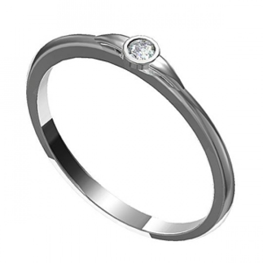Zásnubní prsten s briliantem Leonka  003, materiál bílé zlato 585/1000, briliant SI1/G - 2.50mm, váh