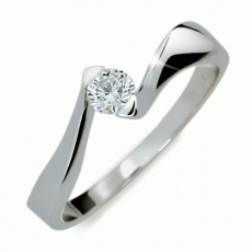 Briliantový prsten Danfil DF1856, materiál bílé zlato 585/1000, 1x briliant SI1/G = 0.200 ct, váha: