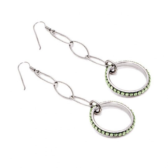 Ocelové náušnice Mooby Circle Green MC187 Ocelové náušnice Mooby Circle Green MC187