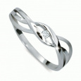 Briliantový prsten Danfil DF1843, materiál bílé zlato 585/1000, 1x briliant SI1/G = 0.026 ct, váha: