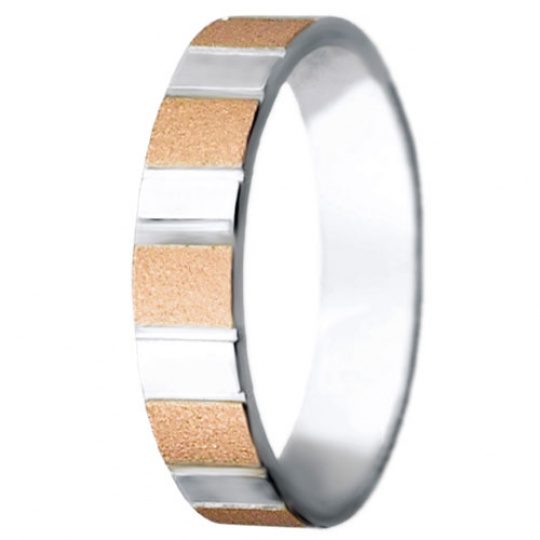 Snubní prsteny kolekce VIOLA_8, materiál červené, bílé zlato 585/1000, váha: u velikosti 54mm - 4.50 Snubní prsteny kolekce VIOLA_8, materiál červené, bílé zlato 585/1000, váha: u velikosti 54mm - 4.50