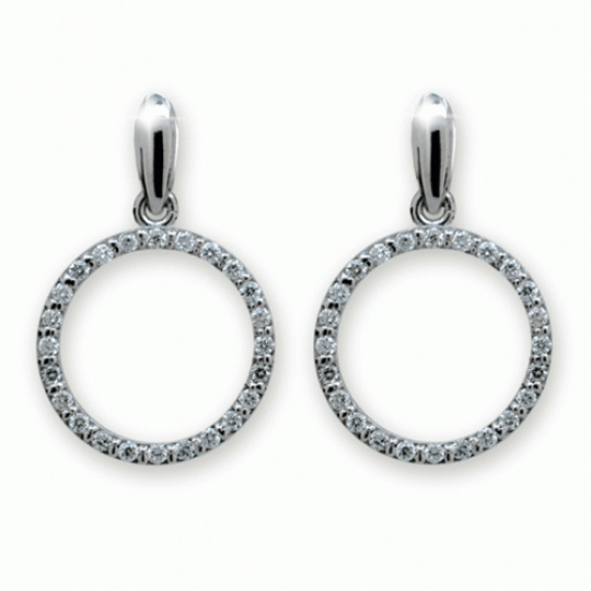 Briliantové náušnice Danfil DF1979, materiál bílé zlato 585/1000, 48x briliant SI1/G = 0.432 ct, váh