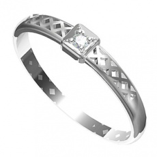 Zásnubní prsten s briliantem Leonka  002, materiál bílé zlato 585/1000, briliant SI1/G - 2.0 mm, váh
