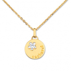 Zlatý náhrdelník Cacharel XG506JB3, materiál žluté zlato 585/1000, diamant-0.10 ct, váha: 4.70g