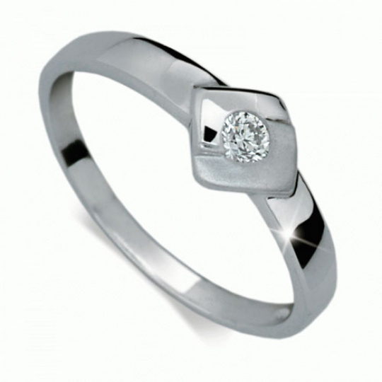 Briliantový prsten Danfil DF1241, materiál bílé zlato 585/1000, 1x briliant SI1/G = 0.072 ct, váha: