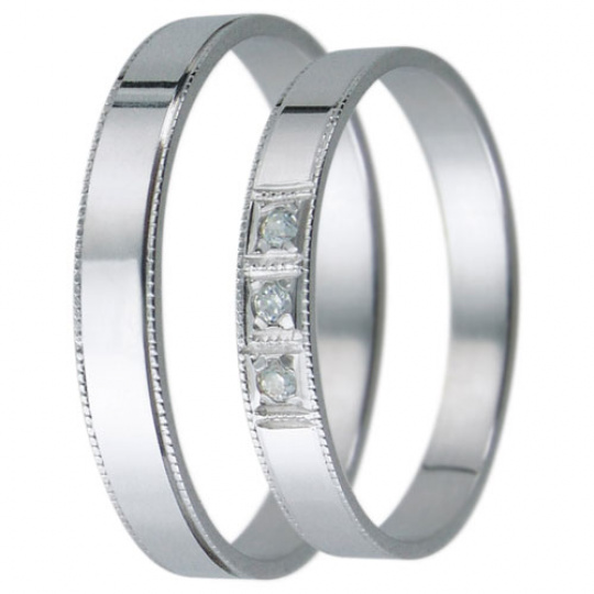 Snubní prsteny kolekce D24, materiál bílé zlato 585/1000, zirkon , váha: u velikosti 54mm - 2.40g Snubní prsteny kolekce D24, materiál bílé zlato 585/1000, zirkon , váha: u velikosti 54mm - 2.40g