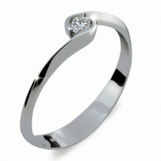 Briliantový prsten Danfil DF1914, materiál bílé zlato 585/1000, 1x  briliant SI1/G = 0.112 ct, váha:
