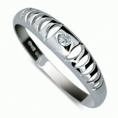 Briliantový prsten Danfil DF1282, materiál bílé zlato 585/1000, 1x briliant SI1/G = 0.026 ct, váha: