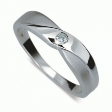 Briliantový prsten Danfil DF1760, materiál bílé zlato 585/1000, 1x briliant SI1/G = 0.031 ct, váha: