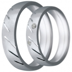 Snubní prsteny kolekce CLAUDIA10, materiál bílé zlato 585/1000, zirkon, váha: u velikosti 54mm - 7.6
