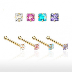 Zlatý piercing ZPN019, materiál 14-ti karátové žluté zlato, zirkon, váha: 0.09g Zlatý piercing ZPN019, materiál 14-ti karátové žluté zlato, zirkon, váha: 0.09g
