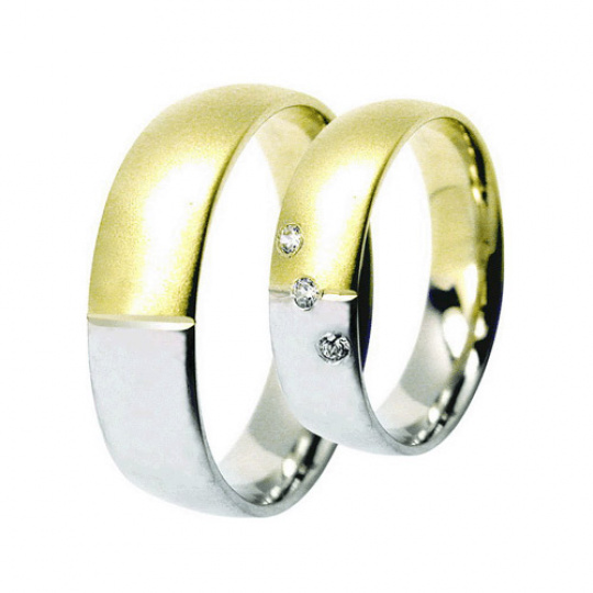 Snubní prsteny Lucie Gold Charlotte S-176, materiál bílé, žluté zlato 585/1000, zirkon, váha: průměr