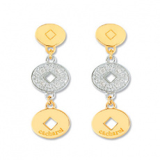 Zlaté náušnice Cacharel XG302XB3, materiál žluté a bílé zlato 585/1000, diamant-0.07 ct, váha: 4.00g Zlaté náušnice Cacharel XG302XB3, materiál žluté a bílé zlato 585/1000, diamant-0.07 ct, váha: 4.00g