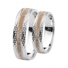 Snubní prsteny Lucie Gold Charlotte S-131, materiál bílé, růžové zlato 585/1000, váha: průměrná 8.50 Snubní prsteny Lucie Gold Charlotte S-131, materiál bílé, růžové zlato 585/1000, váha: průměrná 8.50