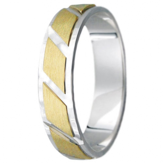 Snubní prsteny kolekce VIOLA_15, materiál žluté, bílé zlato 585/1000, váha: u velikosti 54mm - 3.60g