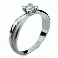 Briliantový prsten Danfil DF1861, materiál bílé zlato 585/1000, 1x briliant SI1/G = 0.200 ct, váha: