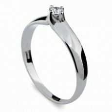Briliantový prsten Danfil DF1891, materiál bílé zlato 585/1000, 1x briliant SI1/G = 0.130 ct, váha: