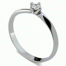 Briliantový prsten Danfil DF1907, materiál bílé zlato 585/1000, 1x briliant SI1/G = 0.092 ct, váha: