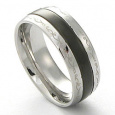 Prsten z chirurgické oceli RSSLB19-BLACK