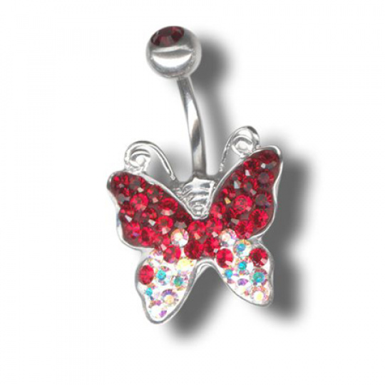 Piercing s krystaly Swarovski Butterfly H