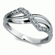 Briliantový prsten Danfil DF2082, materiál bílé zlato 585/1000, 15x briliant SI1/G = 0.150 ct, váha:
