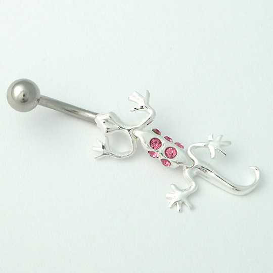 Piercing  do pupíku ještěrka SBSF19rose