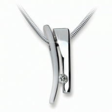 Briliantový  přívěsek Danfil DF1702, materiál bílé zlato 585/1000, 1x briliant SI1/G = 0.055 ct, váh